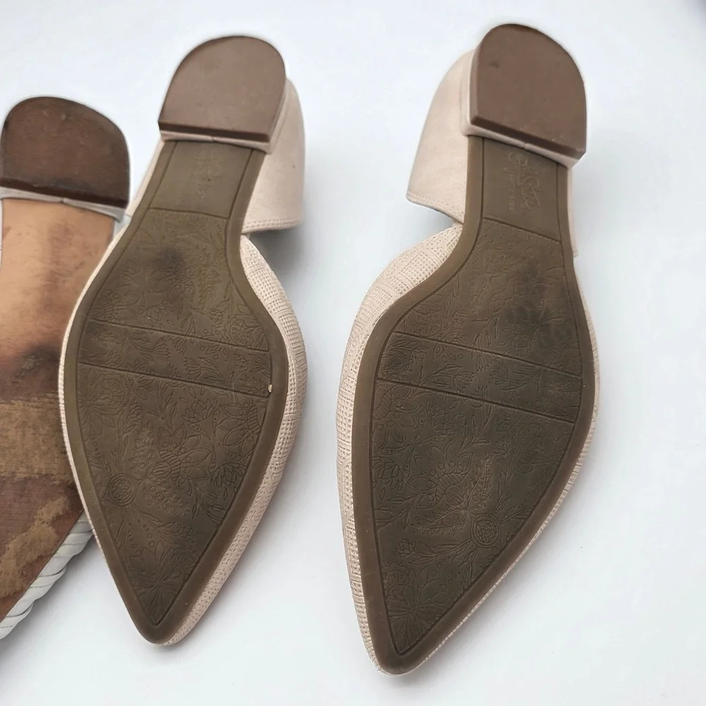 D 'Orsay Pointed Flats Bundle Women 8 Nude White Office Minimalist Neutral Shoes - Picture 13 of 14